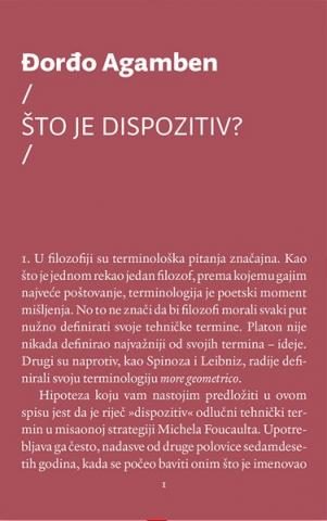 Što je dispozitiv?, Đorđo Agamben, Fakultet za medije i komunikacije Što je dispozitiv?, Đorđo Agamben, Fakultet za medije i komunikacije
